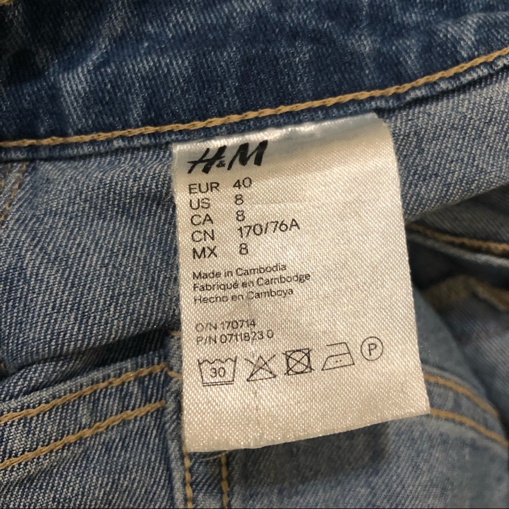 H&M high waisted stretch blue denim shorts - Picture 8 of 9